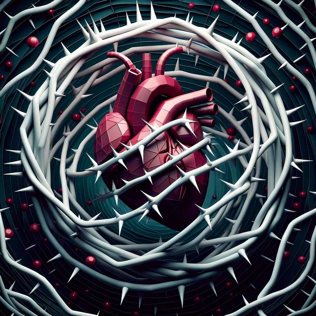 a representation of anxiety, low polygon isometric render